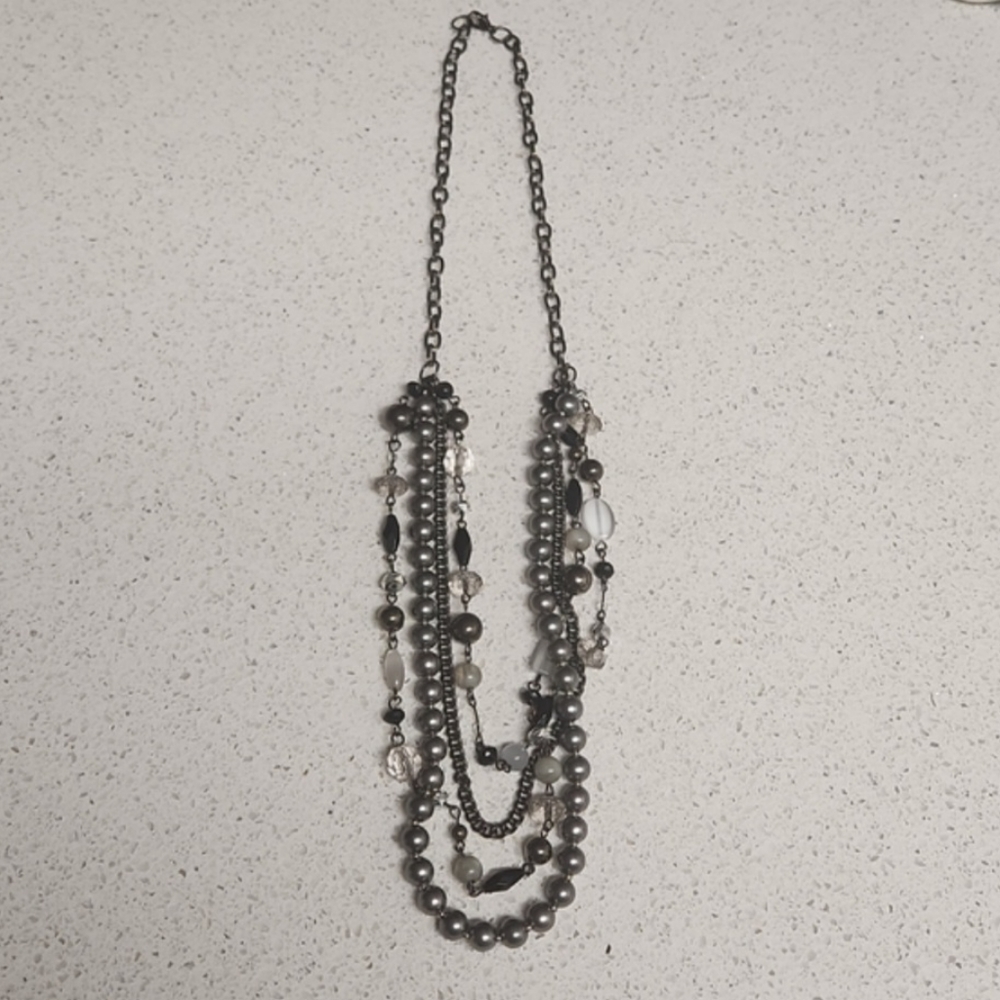 Maurices Beaded 4 Tier Fashion Statement Necklace